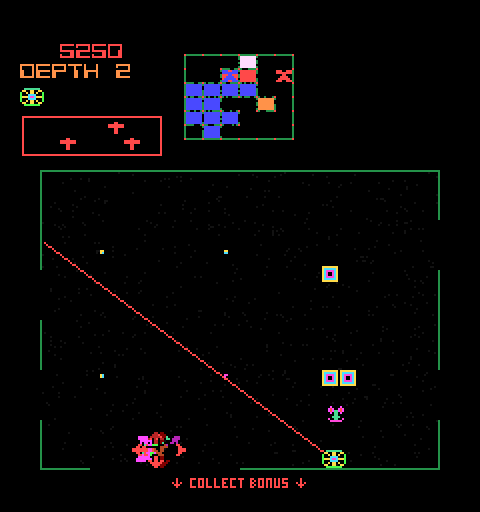 Space Dungeon Arcade Screenshot: Look out, here comes the fast moving enforcer!
