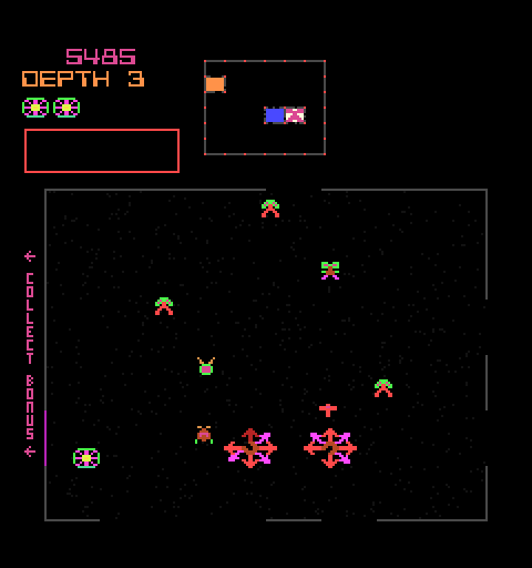 Space Dungeon Arcade Screenshot: Here's a treasure, but it's well guarded!