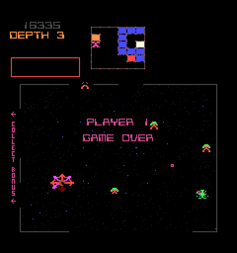 Space Dungeon Arcade Screenshot: Game over.