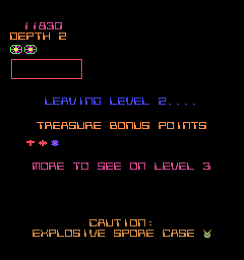 Space Dungeon Arcade Screenshot: Spore Cases start appearing on level 3.