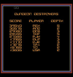 Space Dungeon for Arcade - The high score table.