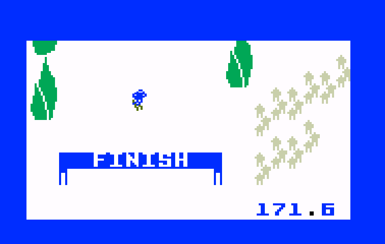 US Ski Team Skiing Intellivision Screenshot: The finish line!
