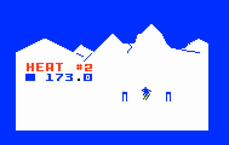 US Ski Team Skiing Intellivision Screenshot: Heat #2 begins...