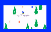 US Ski Team Skiing for Intellivision - Preparing to jump a hill...