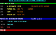 APBA Major League Players Baseball for IBM PC/Compatibles - Main game options menu.