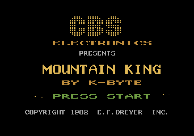 Mountain King Atari 5200 Screenshot: Title screen.