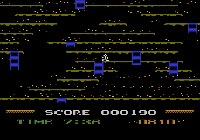 Mountain King Atari 5200 Screenshot: Running around the many platforms.