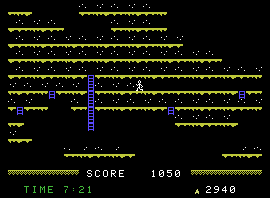 Mountain King ColecoVision Screenshot: Exploring the many platforms of the mountain...