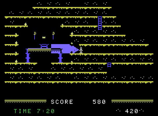 Mountain King ColecoVision Screenshot: I found a temple, but how do I get in there?