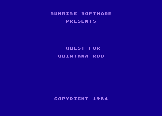 Quest for Quintana Roo Atari 5200 Screenshot: Title screen.