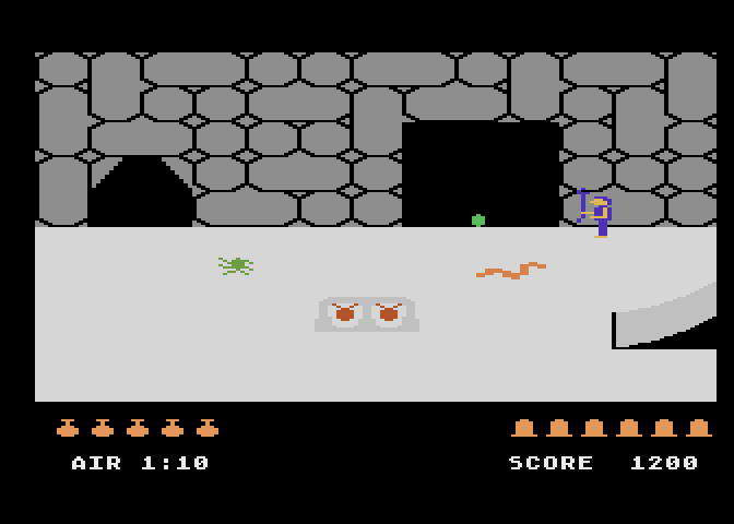 Quest for Quintana Roo Atari 5200 Screenshot: I found something hidden in the wall!