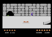 Quest for Quintana Roo for Atari 5200 - Using the chisel to see if there's anything hidden behind the wall...