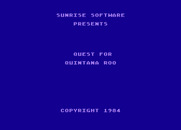 Quest for Quintana Roo for Atari 5200 - Title screen.