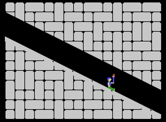 Quest for Quintana Roo ColecoVision Screenshot: Sliding to the next chamber...