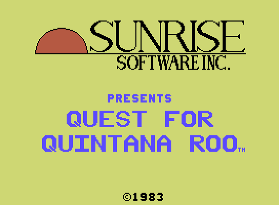 Quest for Quintana Roo ColecoVision Screenshot: Title screen.