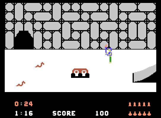 Quest for Quintana Roo ColecoVision Screenshot: Watch out for snakes!