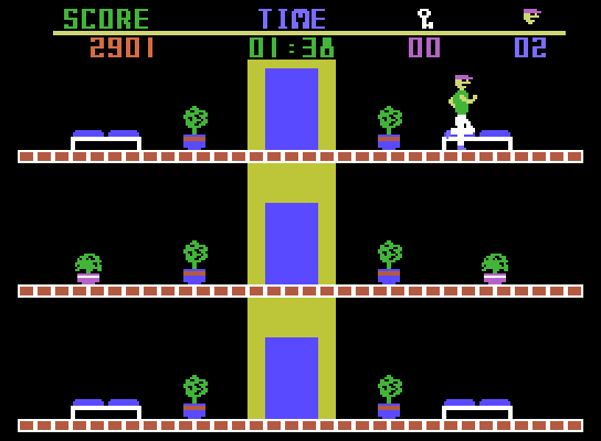 Heist, The ColecoVision Screenshot: This elevator can take you to different floors.