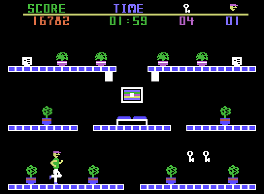 Heist, The ColecoVision Screenshot: Don't fall in the hole in the floor or you lose a life...