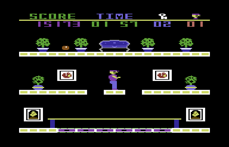 Heist, The Commodore 64 Screenshot: Level 2 start.