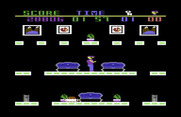 Heist, The for Commodore 64 - Level 3 start; there are a lot more small platforms now...