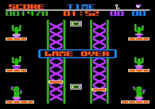 Heist, The Apple II Screenshot: Game over.