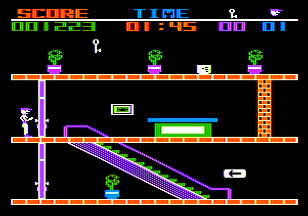 Heist, The Apple II Screenshot: A locked door, and I'm out of keys!