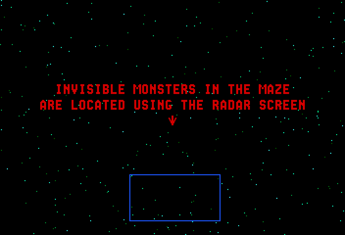 Wizard of Wor Arcade Screenshot: Game attract mode; there are invisible monsters!