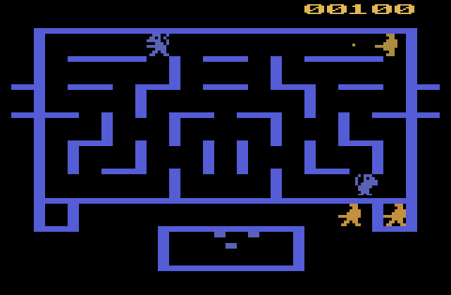 Wizard of Wor Atari 2600 Screenshot: Trapped in a corner!