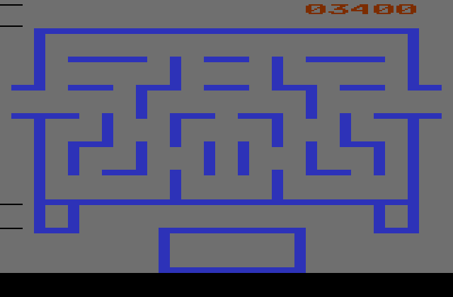 Wizard of Wor Atari 2600 Screenshot: Game over; the screen changes colors as a sort of screen saver.