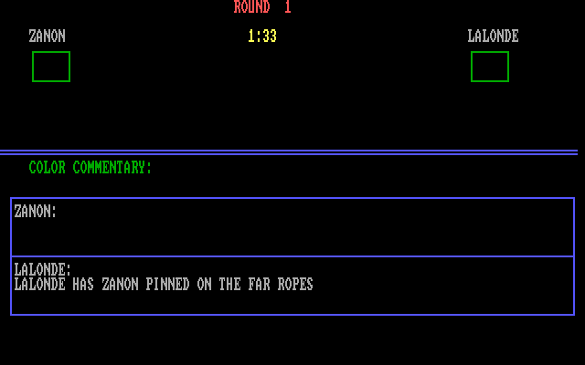 TKO Pro Boxing IBM PC/Compatibles Screenshot: Round 1 begins!