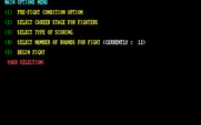 TKO Pro Boxing for IBM PC/Compatibles - The main options menu.