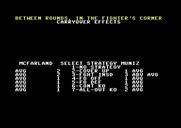 TKO Pro Boxing for Commodore 64 - Some stats between rounds.