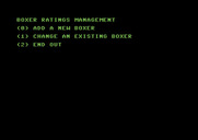 TKO Pro Boxing for Commodore 64 - You can optionally create a new boxer or customize an existing one.