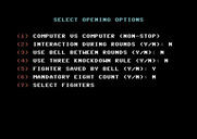 TKO Pro Boxing for Commodore 64 - The main menu.