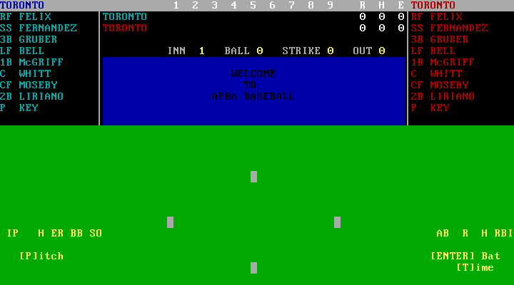 APBA Major League Players Baseball: 1990 Master Edition IBM PC/Compatibles Screenshot: Ready to begin...the national anthem plays.