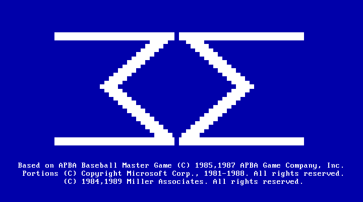 APBA Major League Players Baseball: 1990 Master Edition IBM PC/Compatibles Screenshot: Title screen.