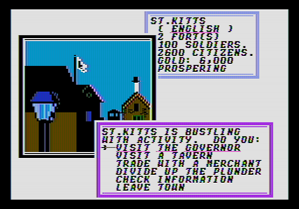Sid Meier's Pirates! Apple II Screenshot: Entering a town...
