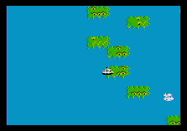 Sid Meier's Pirates! Apple II Screenshot: Sailing to an island...