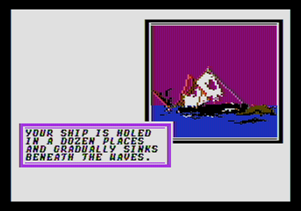 Sid Meier's Pirates! Apple II Screenshot: Uh oh, I lost that battle...