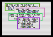 Sid Meier's Pirates! for Apple II - First, answer some questions to setup a new game.