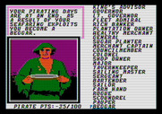 Sid Meier's Pirates! for Apple II - Game over; I obtained the rank of beggar.