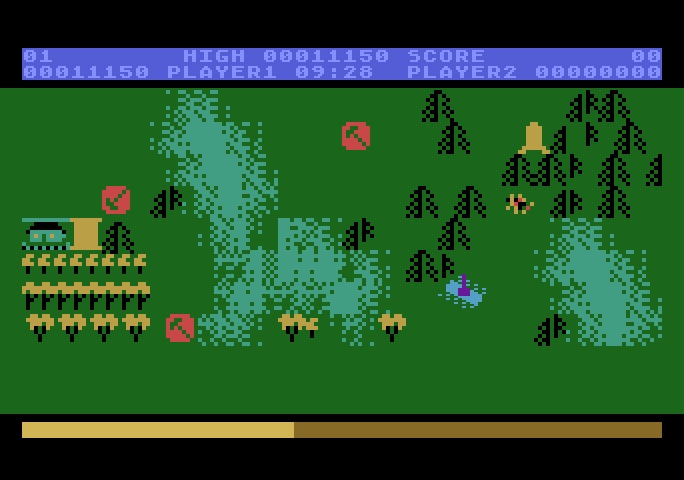 Countermeasure Atari 5200 Screenshot: The game gets faster and more challenging as it progresses.