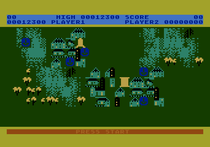 Countermeasure Atari 5200 Screenshot: Game over; The colors change in this game demo mode now.