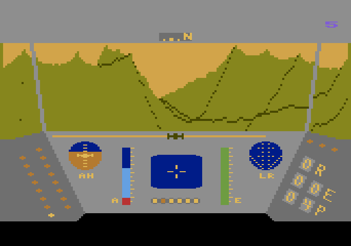 Rescue on Fractalus! Atari 5200 Screenshot: Game start.