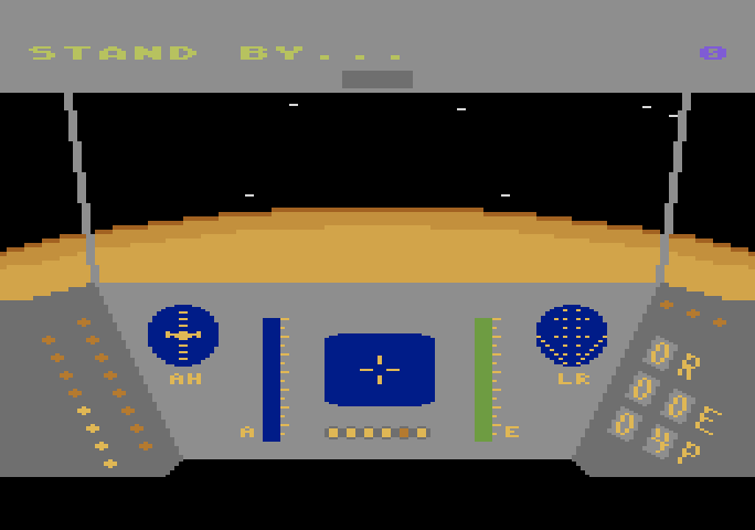 Rescue on Fractalus! Atari 5200 Screenshot: Approaching planet...