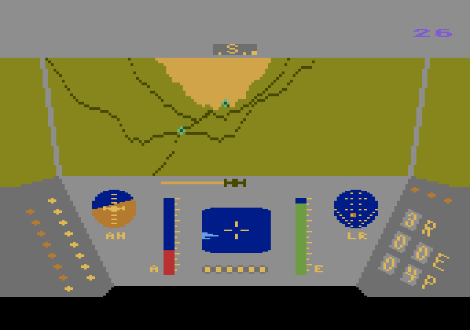 Rescue on Fractalus! Atari 5200 Screenshot: Located some stranded pilots...