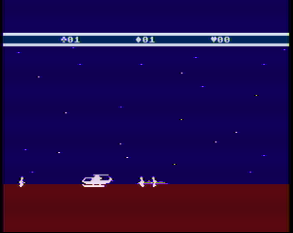 Choplifter! Atari 5200 Screenshot: Rescuing people...
