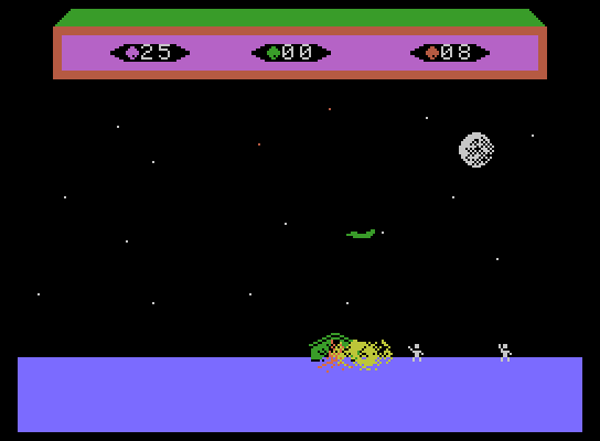 Choplifter! ColecoVision Screenshot: Oops, I crashed!