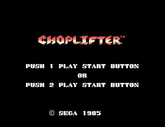 Choplifter! Sega SG-1000 Screenshot: Press start to begin!
