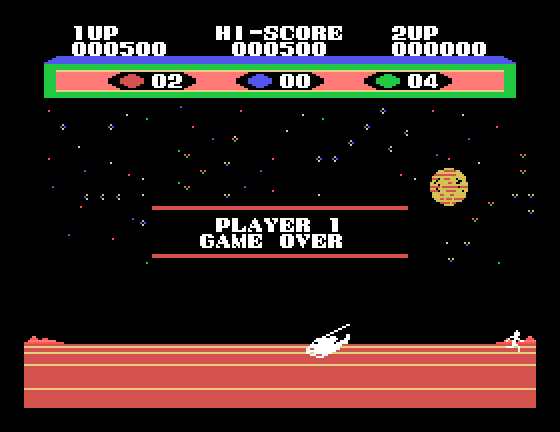 Choplifter! Sega SG-1000 Screenshot: Game over.